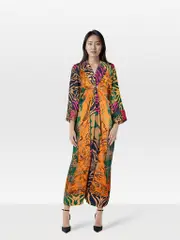 Animal Print Silk Maxi Dress