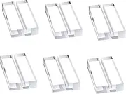 6Pcs Multi Function Transparent Acrylic Sign Holders Desktop Card Stands for Easy Display Stable Base for Name Table Number Cards Space Saving Design