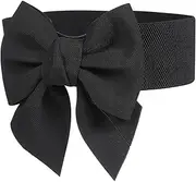 [Ipetboom] Wide Sash Belt for Women Comfortable and Soft Decorative Belt for Dresses and Gowns High Durability Elastic Waistband with Bow Design Stylish Accessory for Any Occasion