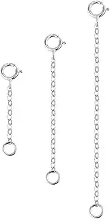 [LANCHARMED] 3 Pack Sterling Silver Chain Extenders for Necklace Bracelet Anklet-2 3 4 Inch Jewelry Making Extension (3 Pack-2,3,4inch)