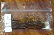 FAS / JED WALSH CURLY TAIL GRUBS - 2 1/2" - BROWN W/ GLITTER - PACKAGE OF 10
