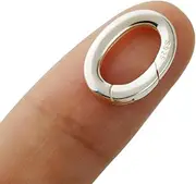PUTNPC 925 Sterling Silver Oval Pearl Necklace Enhancer Shortener Lobster Spring Ring Connector Clasp Clip Lock (L)