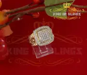 1.33ct Yellow Silver Square Cubic Zirconia Womens Adjustable Ring From SZ 8 to10