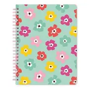 S&O Cute Spiral Notebooks - College Ruled Spiral Notebook with Pockets Pansies