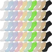 [Sophproton] 200 Pairs Womens Low Cut Ankle Socks Colorful Lightweight Athletic Casual Ankle Bulk Socks for Women Teens