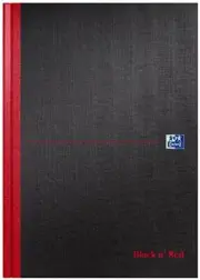 Oxford Black n Red, A4 Notebook Hardcover, Casebound, Double Cash, 192 Page, 1