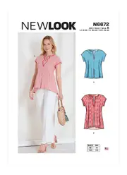 New Look Sewing Pattern N6672 6672 Misses' Pull-Over Top or Tunic with Pleat & Trim Detail