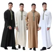 Ramadan Men Muslim Saudi Arab Jubba Robe Islamic Kaftan Caftan Abaya Dress Thoub