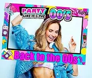JeVenis Back to 00s Party Photo Booth Props Frame Back to 00s Party Decoration Early 2000s Theme Hip Hop Theme Backdrop Hip Hop Retro Throwback Y2K Party Decor