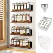 Magnetic Spice Rack For Refrigerator With 24 Jars 216 Labels Steel Funnel