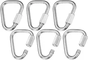 uxcell 6-Pack Quick Chain Link Connector, M10 3/8" 304 Stainless Steel Triangle Locking Repair Chain Links for Swing/Camping/Hiking/Backpack, Twist Key Ring Screw Chain Link [Silver]
