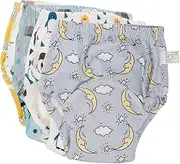 RORPOIR Boys Training Pants 6 Pack Baby Diaper Pants for Potty Training Breathable Cotton Reusable