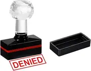 uxcell Denied Stamp Self Inking, Red Ink Office Stamps Pre Inked Message Stamp Refillable Business Stamp, Black
