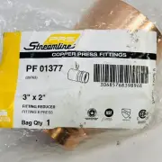 STREAMLINE #PF01377 COPPER PRESS FITTINGS 3"x 2" FITTING REDUCER FITTING X PRESS