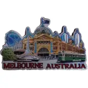 Australian Souvenir Detail Melbourne Australia Green Tram Magnet Flinders St