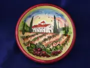 Tuscany Italy Italian Pottery Tuscan Vineyard Landscape Olive Oil Dipping Bowl