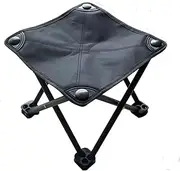 Foldable Camping Stool Camp Stool Small Chair Seat Wear Resistant Collapsible Stool Folding Stool for Outside Beach Picnic Backpacking(Black)