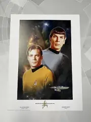 William Shatner Leonard Nimoy 18x24 Star Trek Litho Where No Man Has Gone Before