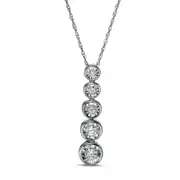 0.25 CT. T.W. Natural Diamond Five Stone Graduated Pendant in Sterling Silver