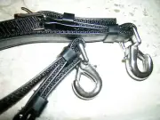 DRAFT SIZE HOLDBACK/BRAKE STRAPS, BLACK BIOTHANE WITH STAINLESS HARDWARE