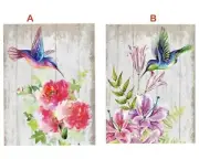 1x Hummingbird w Flowers Bird Print Canvas Wall Art Home Decor