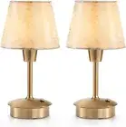Pack of 2 Small Wireless Table Lamp for Dining Table, Built-in 5200 mAh Recharge