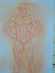 male figure drawing pastel artist Jerome Cadd 11inx14in