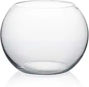 WGV Bowl Glass Vase, Diameter 8", Height 6", Open Width 5", (Multiple Sizes Choices) Clear Bubble Planter Terrarium Fish Bowl for Wedding Event Home Decor, 1 Piece (VBW0008A)