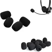 20 Pcs Foam Mic Cover,30x22x8 mm Black Mini Microphone Headset Windscreen Sponge Foam Mic Cover,Mini Size Lapel Headset Microphone Windscreen Foam Cover