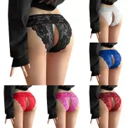 Womens Sexy Lace Panties Thong Low Rise Cotton Underwear Cutout Lace Bikini