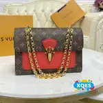 小柒二手 LOUIS VUITTON VICTOIRE 鏈條包 鍊條包 紅色 肩背包 單肩包 翻蓋包 M41731