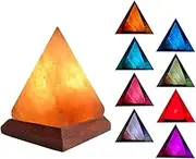 USB Himalayan Mini Tear Drop Salt Lamp, 7 Color Changing LED Bulb, Hand Crafted Crystal Rock Salt Night Light for Home Decor, Desk, and Gift, Premium Quality Wood Base and USB Cable