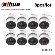 8pcs Dahua 4K 8MP IPC-HDW3849H-AS-PV-S5 Full-Color 2-Way Audio TiOC 3 PoE Camera
