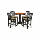 EDCH5-BLK-C 5 Pc counter height set - Kitchen Table and 4 counter height...