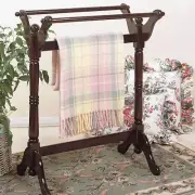 Espresso Wooden Quilt Rack Blanket Holder Display Stand Storage Home Decor
