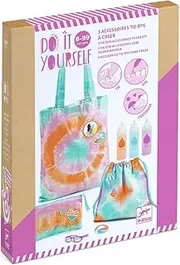 Djeco DIY: Tie Dye Set Bags | Tie Dye Set Washable | Batik Shirt | DIY Set Children | Fabric Colours for Children's Birthday | Bag Sports Bag Toiletry Bag | Creative Set for Adults