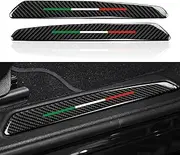 2PCS Car Threshold Protection Sticker Decals Trim Carbon Fiber Door Entry Guard Compatible with Alfa Romeo Giulia 2016-2024 Accessories - Stelvio Not Fit