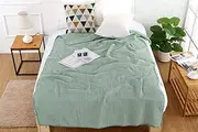 ZLYTQZHGBHD Soft Cotton Blanket Towel Summer Patchwork Towel was (Color : Green, Size : 150x210cm)
