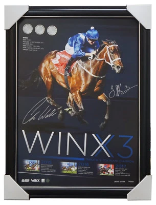 Winx 2017 Cox Plate Champion Dual Signed Official Print Framed Waller Bowman