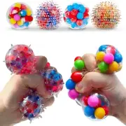 4 Pack 2.5" Squishy Silicone Fidget Stress Relief Balls Sensory Toys