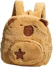 CLISPEED Cycling Backpack Backpacks Cute Capybara Plush Shoulder Bag Capybara School Bag Plush Chocolate