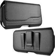 Stronden Holster for iPhone 16 Plus, 16 Pro Max, 15 Plus, 15 Pro Max, 14 Plus, 14 Pro Max, 13 Pro Max, 12 Pro Max Holster Belt Case with Clip, Leather Pouch (Fits Slim/Thin Case On)