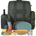Picnic Backpack for 4. Stylish Insulated Picnic Set with Blanket, Wine Cooler...