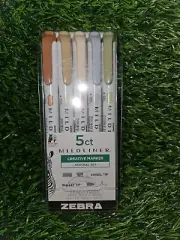 Zebra Mildliner Double Ended HL Neutral Palette 5 Pack Chisel Tipped Markers