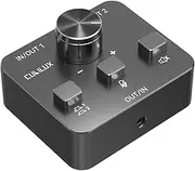 Cubilux AS-J3 3.5mm Audio Microphone Switch with Mute Switch Bi-Directional 2 in 1 Out or 1 in 2 Out for PC Laptop Speaker Headphone Headset