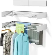 Drying Rack Clothing Wall Mounted，Retractable Clothes Drying Rack，80cm Collapsible Drying Rack，with Wall Template Wall Mounted Drying Rack，Can Be Used Indoors and Outdoors