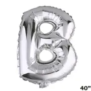 40" SILVER Letter B Mylar Foil Balloon 1 pc Party BackDrop Decorations Supply