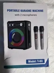 NEW Portable Bluetooth Karaoke Machine with 2 Microphones & RGB Lighting
