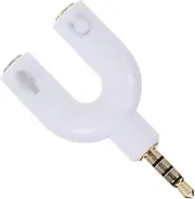 NUOBESTY Audio Converter Headset Wheat Adapter Earphone Splitter u Shape Audio Adapter White