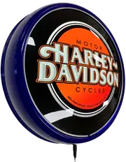 Harley Davidson Motor Cycles LED Bar Lighting Wall Sign Light Button Blue